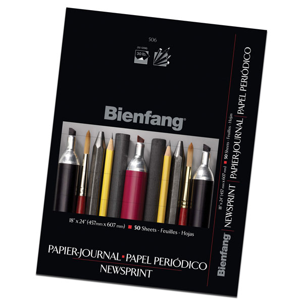 The perfect practice paper for students, the serious artist,  or professionals. The most economical paper for sketching in  pencil, charcoal, or pastel.  A fine medium for roughs or preliminary drawings.  6 pads/ctn