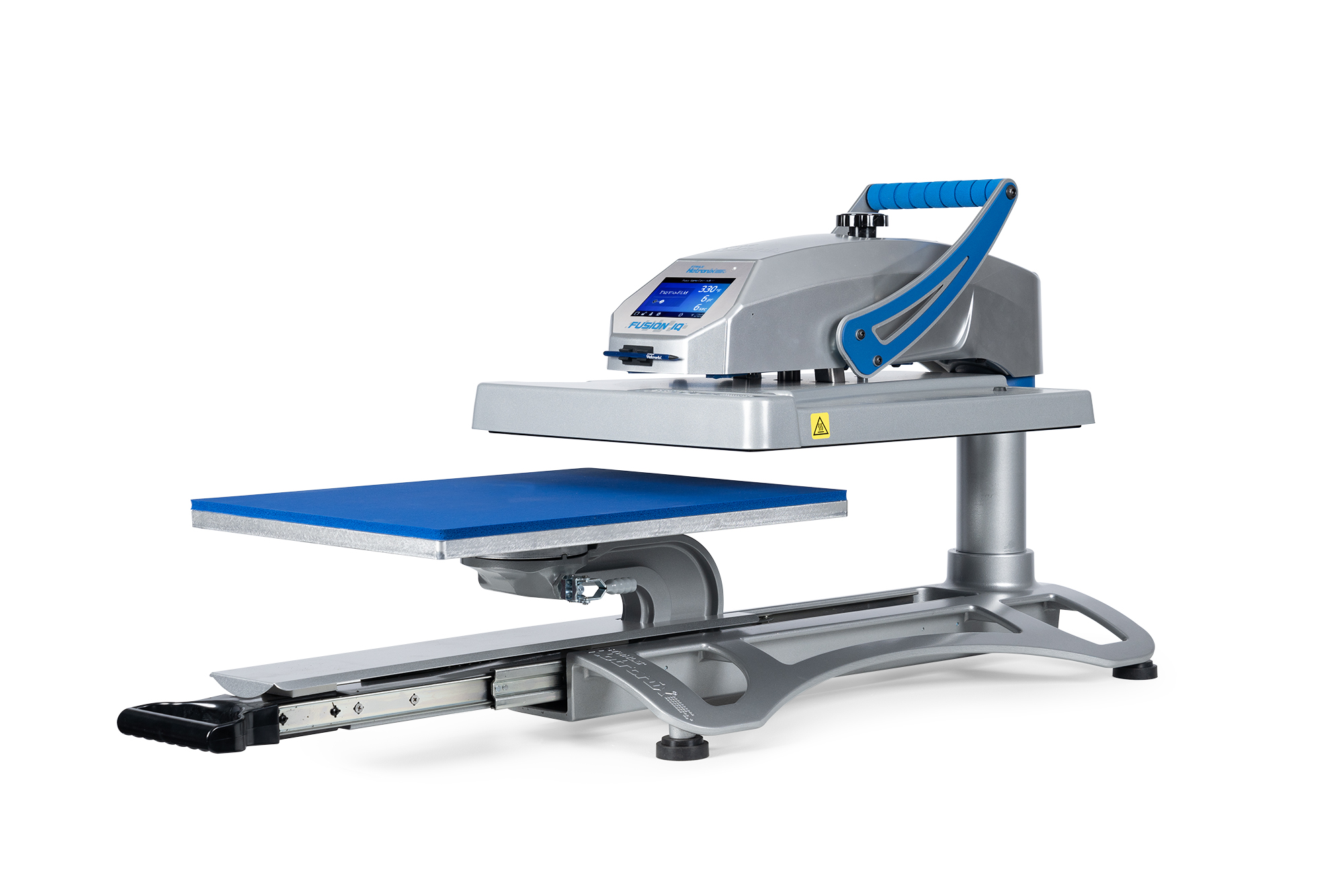 <p>The world's most advanced heat press just got smarter. The very latest from Stahls' Hotronix® is the Fusion IQ®. This technologically advanced heat press provides your business with complete insight into job and operator performance, and allows you to make proactive data-driven changes in real time. </p> The one-of-kind Hotronix® Fusion® just got smarter with the Fusion IQ®. Whether you prefer to operate with a draw or swing press, the Fusion IQ® has you covered. This flexible feature gives you 100% access to every inch of the 16" x 20" lower platen, allowing for easy, precise placement and positioning right on the press.