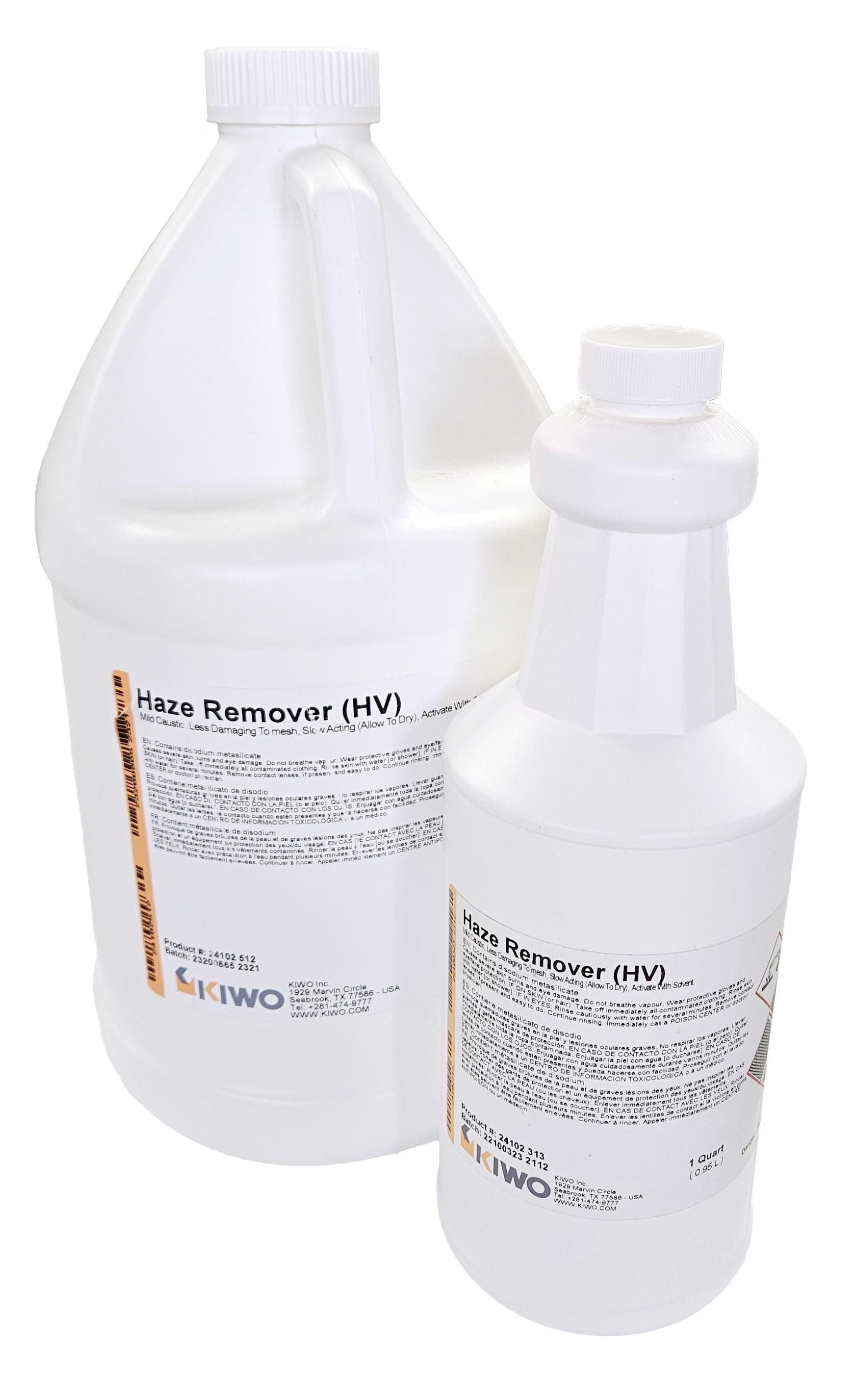 <p><b> A COATABLE INK STAIN AND STENCIL RESIDUE HAZE                                                     REMOVER; CONTAINS NO VOCs.</b></P> <P> KIWO Haze Remover is a                                             thick liquid haze remover effective against most ink stains                                               and stencil residues. KIWO Haze Remover is formulated                                          to react as it dries on the screen, so that it can be                                       applied and left to work for a period of hours, or                               overnight. This dwell time will not harm polyester, nylon,                                or stainless steel fabric, but will damage metalized                          (nickel-coated) polyester. After initial drying, if                   additional reaction time is required, KIWO Haze Remover             can be reactivated by rewetting it with Screen Systems 2500             Ink Wash.</p>                          AKA WALK AWAY HAZE REMOVER.