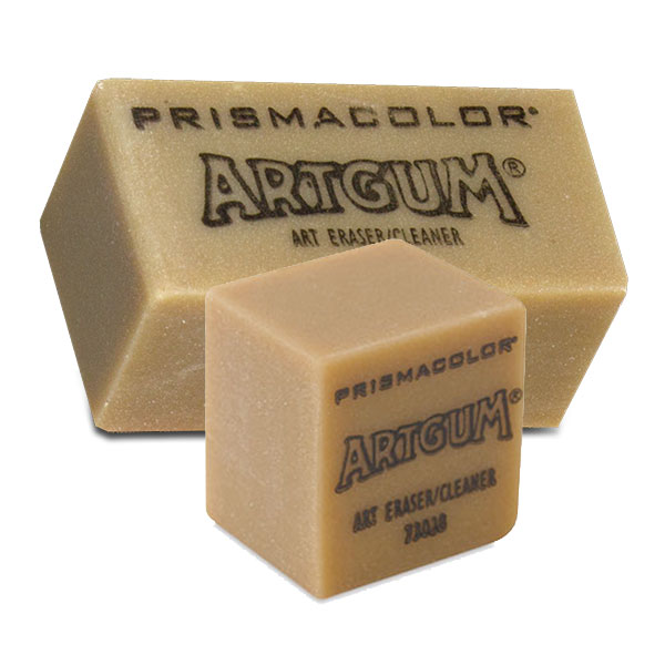 Artgum erasers dry, clean, and erase with a unique formula of crepe rubber and factice oil. Abrasion creates fine powder that cleans deep. For cleaning paper, erasing pencil marks, etc. Will not damage the paper surface.