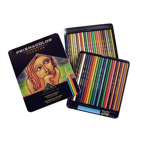 Prismacolor pencils are known for clear, bright colors of thick lead. Color goes down smoothly from long wearing points. A round pencil with bright, vivid colors that match Prismacolor Markers. By Berol
