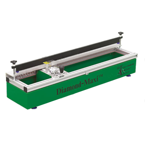 Serilor MAXI is a precision medium format sharpener for squeegees 38"(97cm) or less. This portable table-top design  fits anywhere and comes equipped with two industrial strength diamond sharpening wheels