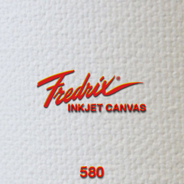<p>FREDRIX® 580 Inkjet Canvas (100% Cotton) <br> A finely woven 100% cotton with a smooth texture. Ideal for fine art printing. 18 mil (457 microns) thickness and 11oz/yd2 (373 GSM) weight.</p>