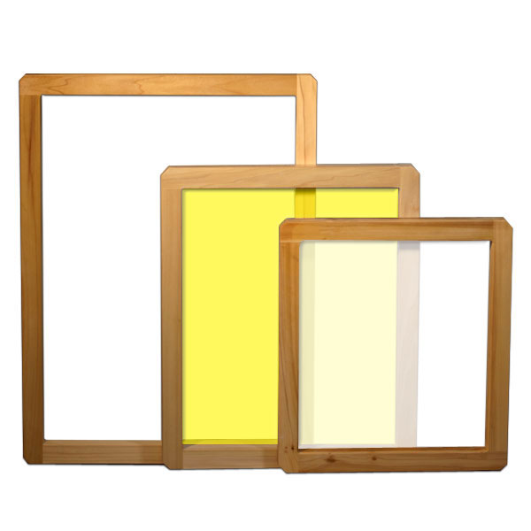 <p> Our wood frames, available with or without mesh, are hand made out of 1-3/4" x 1-5/16" grade # 1 poplar hardwood. They feature an offset two finger mortise & tenon joint for superior strength and durability. By making the strongest wood frame on the market, we're also able to stretch some of the highest mesh tensions available for wood frames. Frames are finished with one coat of sanding sealer, which is then hand sanded.  And the finishing is completed with a coat of clear varnish, for solvent and water resistance. </p>