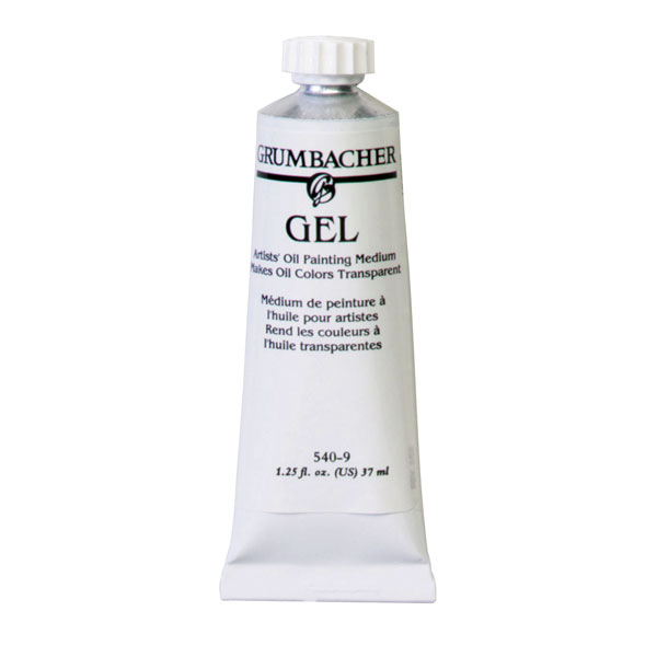Opaque oil colors properly mixed with gel become transparent  but retain all the characteristics of hue, consistency and texture of the tube color. Gel is an artists' oil color medium that is colorless and compatible with all oil colors. Gel has the same consistency as oil colors fresh from the tube. Ideal for glazing techniques.