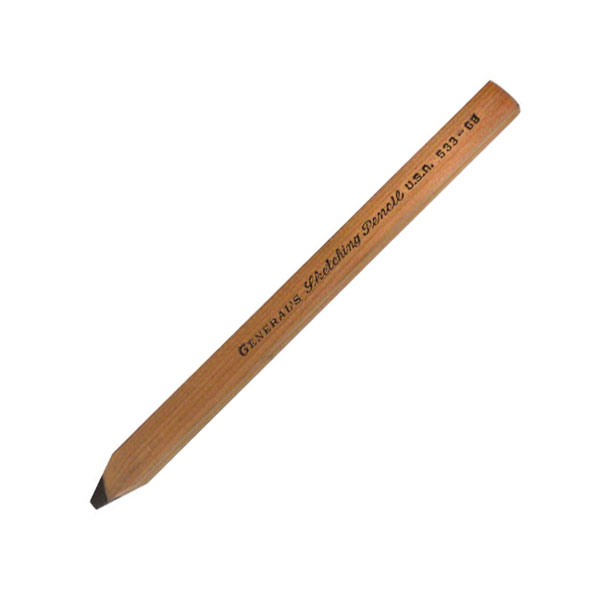 Flat lead sketching pencils by General Pencil have a rectangular lead in and oval wood case. The large flat area of lead allows one to cover large areas quickly. Special effects can also be achieved using edges. 12 per sleeve.
