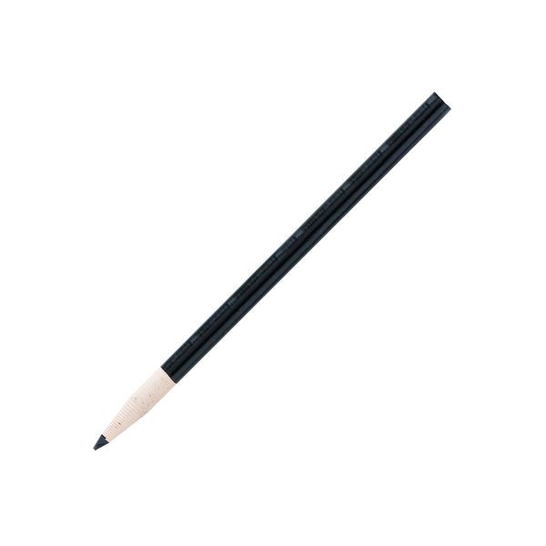 This pencil is not wood cased, but instead has paper wound around the charcoal with a pull string that cuts one small band at a time rather than sharpening. This pencil has a large diameter lead that is very black. 12 per box.