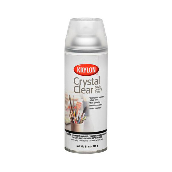 A clear acrylic varnish-fixative that protects charcoal and pastel drawings, printed matter, proofs, blueprints, and photographs from dust, dirt, and moisture. This spray is colorless, transparent,  rapid drying, and will not change the hue of colors, or stain papers. This  type of spray dries to a high gloss and is NOT WORKABLE!