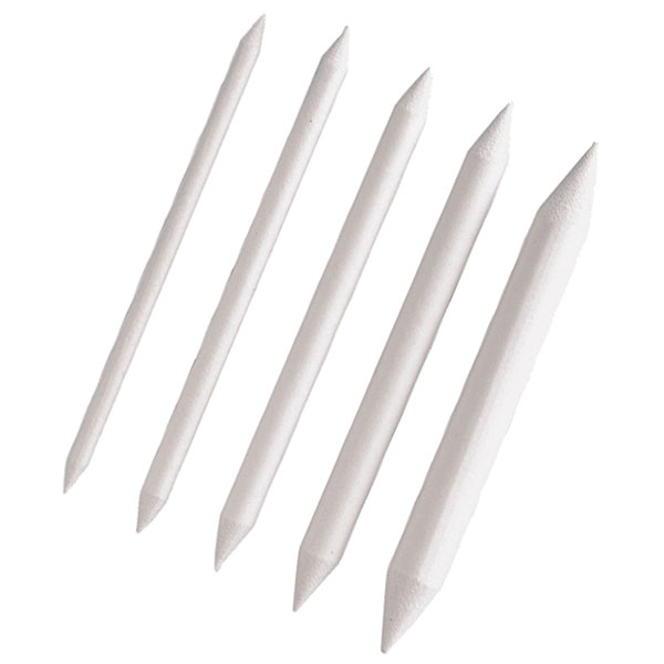 Soft gray paper that is pointed on both ends for blending pastels and charcoal. Stumps may be kept pointed easily with a sandpaper  block. In hanging packages of 2 each