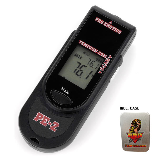 All you do is push the side button, aim the laser pointer where you want to check the temperature and release the button. The digital panel instantly reads the temperature of  whatever the laser pointer is on. Switchable between Celcius  or Farenheit. Runs on two AA batteries.