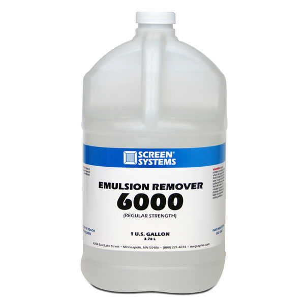 This is a liquid which is applied to screens to dissolve the emulsion.  It can be sprayed or brushed onto a dry screen and allowed to set for 5 minutes.  Then, a pressure washer should be used to remove any emulsion residue. Ideal for tank use without heat. Available in square, dispensing, 5 gal cubes.