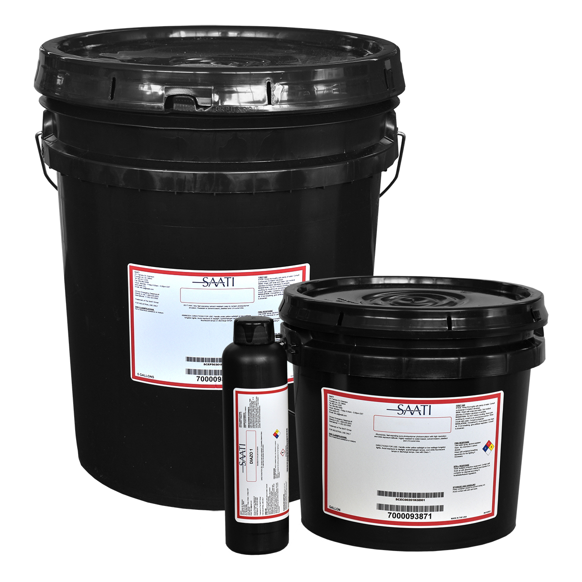 SAATIgraf emulsions feature wide latitude and yield high resolution stencils with fewer finholes. The high solids content and medium viscosity of SAATIgraf emulsions produce low Rz stencils with good print definition on any mesh count. All SAATIgraf emulsions are easy to reclaim, non-hazardous and totally biodegradable.