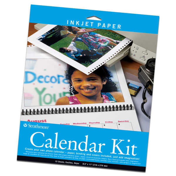 Turn your treasured photos into your own personal calendar. Brings back memories month after month! Kit contains frosted poly cover and back, 15 sheets of 2-sided digital photo paper and an easy click binding mechanism.