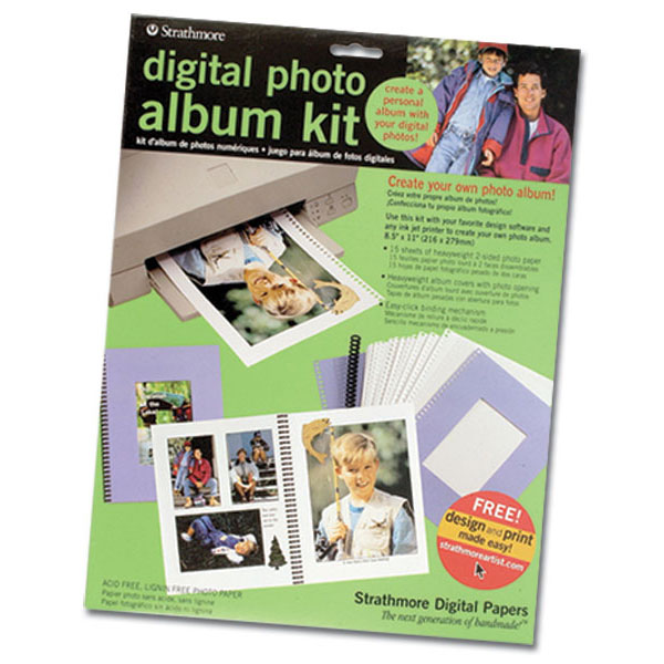 Create your own photo album using your digital photographs. A great keepsake or the perfect gift for family or friends. Kit contains album cover and back, 15 sheets of 2-sided digital photo paper, clear overlay and our easy click binding mechanism.