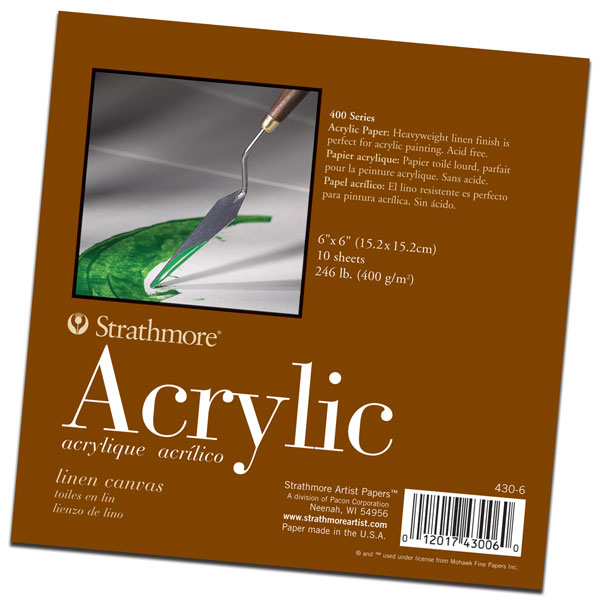 A heavy weight paper witn a linen finish that is perfect for acrylic painting. 10  sheets per pad.