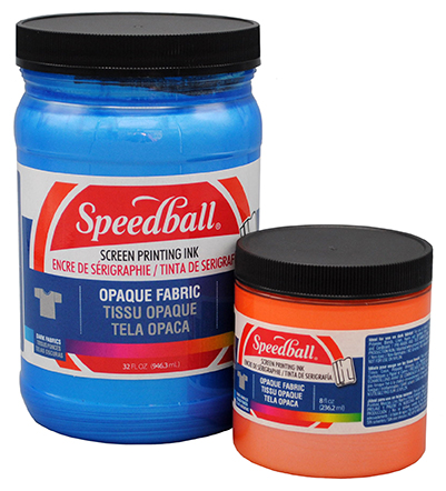 <p> <h3> Speedball Opaque Iridescent Textile Ink</h3> An water base textile screen ink in 10 iridescent opaque colors. Also works great on paper and cardboard. Washfast when properly heat set. Non-flammable and contains no solvent and no offensive smell. Can be screen printed or painted on with a brush. AP non-toxic and conforms top ASTM D-4236.</p> <p><strong><font color=#FF0000>Click On The Color Box To See  8oz and  Quarts</font color=#FF0000></strong></p>