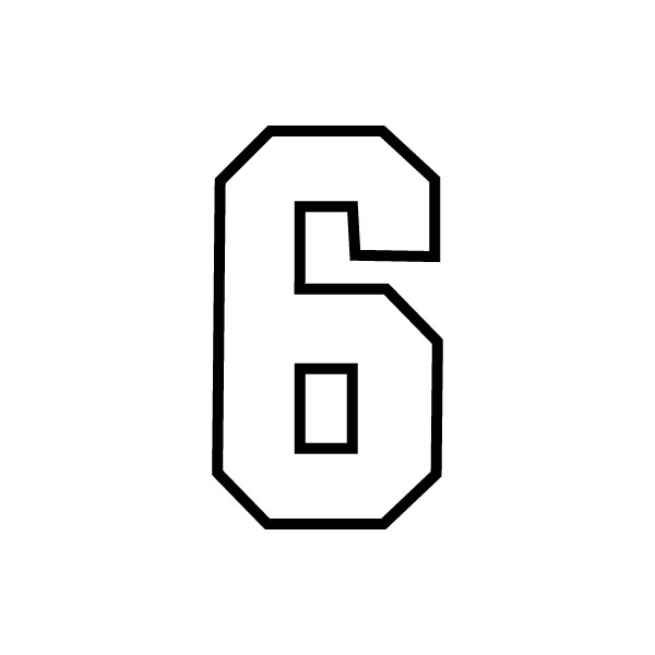 font 6 jersey number