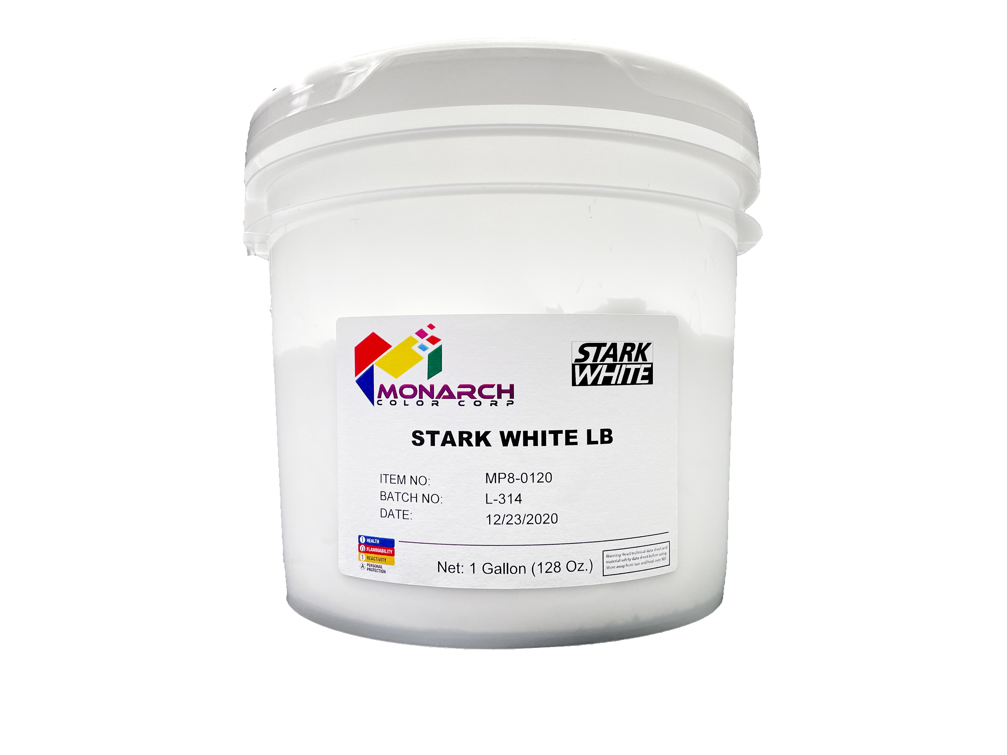 Stark LB White is a non-phthalate, lead free, High Opacity, bright, high performance white that has excellent coverage on dark garments. The low tack formula allows printing through finer mesh counts without the use of viscosity modifier. Stark LB White performs well on both automatic and manual presses. Has good bleed resistance for printing on polyester blends.