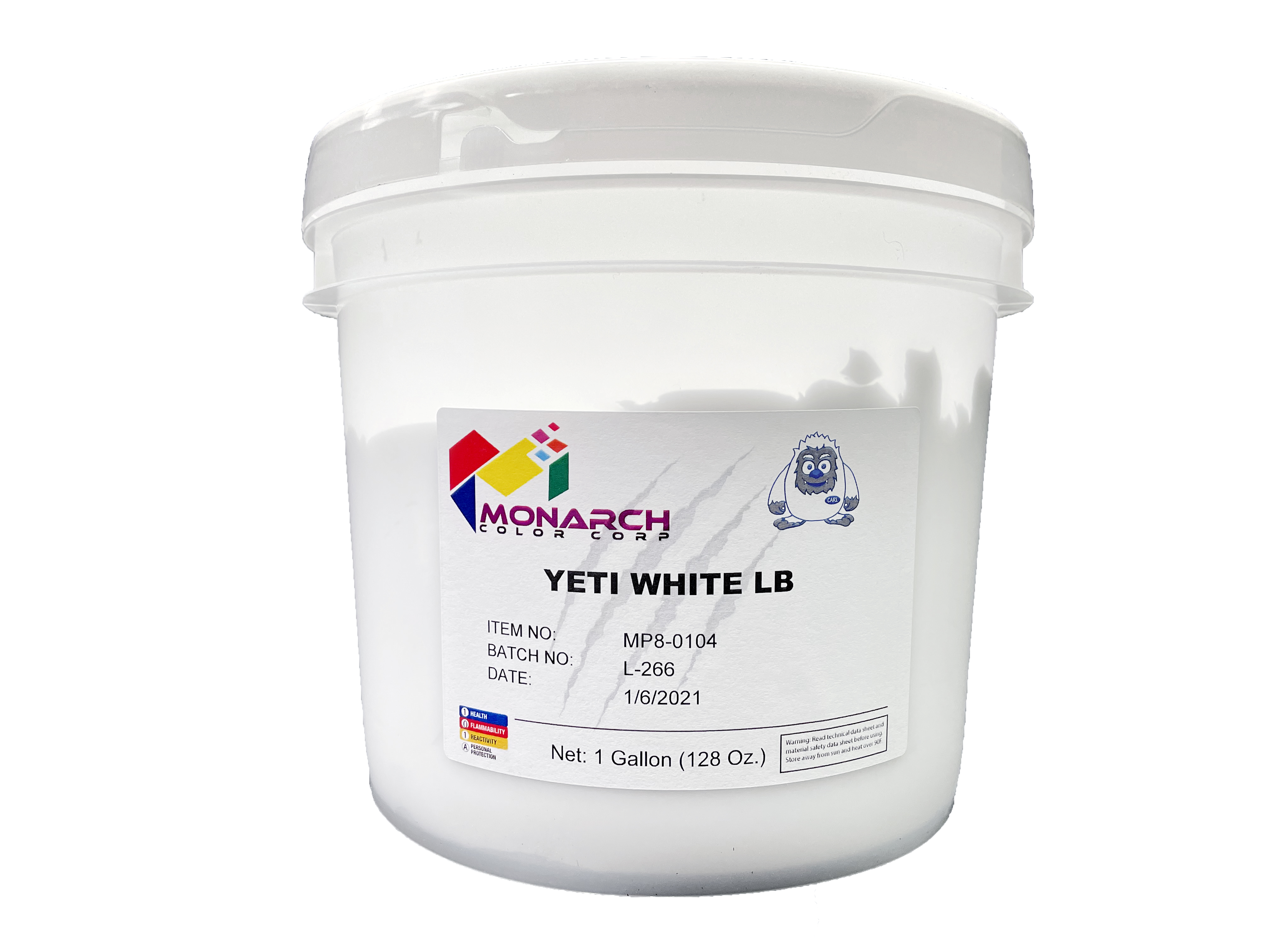 Yeti LB White is a non-phthalate, lead free, High Opacity, bright, high performance white that has excellent coverage on dark garments. The low tack formula allows printing through finer mesh counts without the use of viscosity modifier. Yeti LB White performs well on both automatic and manual presses. Has good bleed resistance for printing on Polyester Blends.